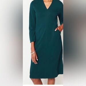 J Jill wereever collection jersey dress, large, green,